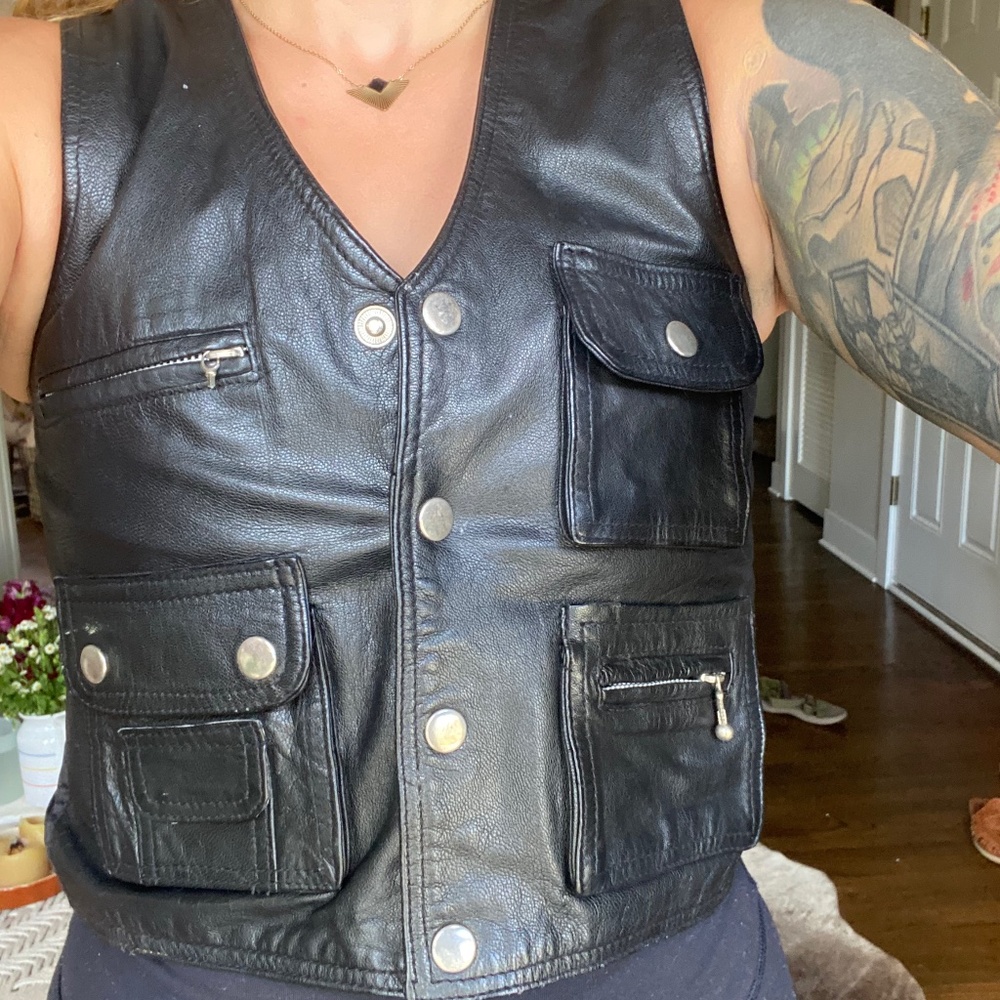Womens vintage leather vest